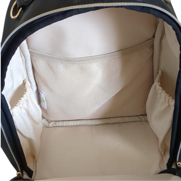 ITZY RITZY Mini Vegan Leather Diaper Bag Backpack in Classic Black - Picture 8 of 9